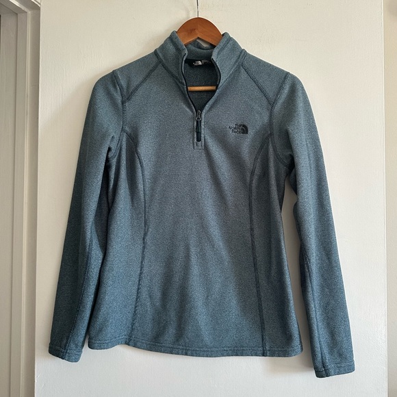 The North Face Light Blue Quarter Zip Long Sleeve Pullover Size Small EUC - Picture 2 of 7